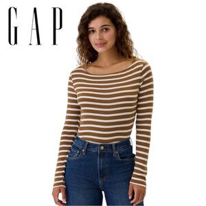 NWT GAP Women's Brown Striped Top